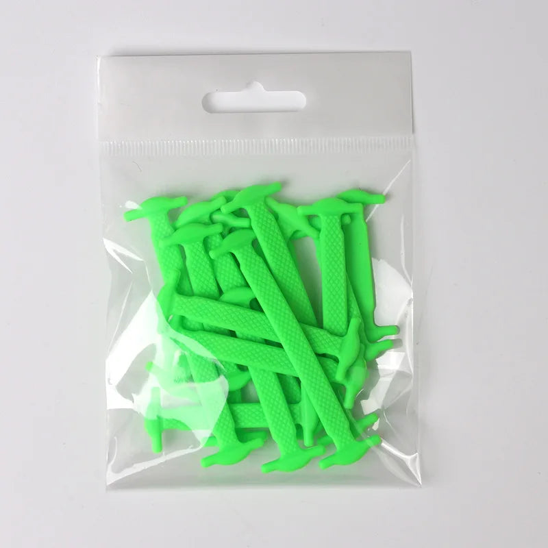New Silicone Shoe Laces Elastic No Tie Shoelaces 16 PCS for Sneakers Quick Put on And Take Off Safety Lazy Shoe Lace Accessories