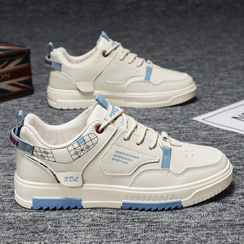Men's Fashion Street Skateboarding Shoes Good Gripping Casual Sports Shoes Lace-Up Breathable Lightweight Walking Shoes
