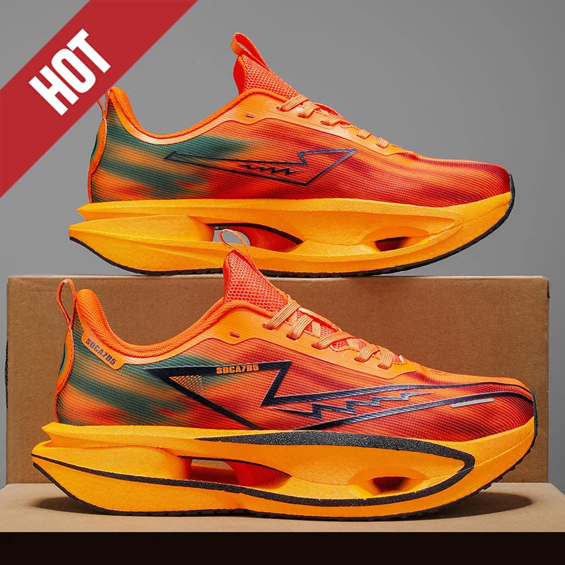 Cushion Running Shoes Carbon Plate Marathon Men Sports Breathable Lightweight Women's Comfy Athletic Antiskid Sneakers Casual