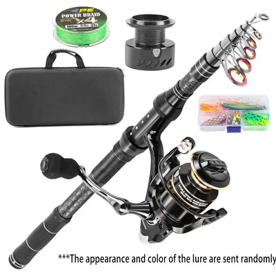Carbon Fiber Telescopic Fishing Rod Reel Combo Full Kit | SAMAG