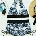 Square Neck Modest Bikini Set With Skull Print | SAMAG