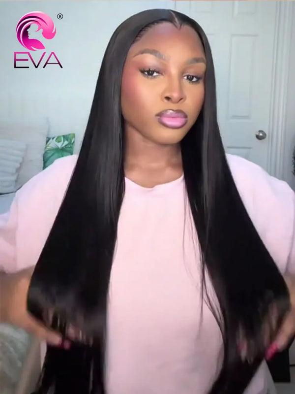 Widow's Peak M Hairline 13x6 HD Lace Front Wig 100% Human Hair Wig Silky Straight 13x4 HD Lace Frontal Wig Bleached Knots HD Wig