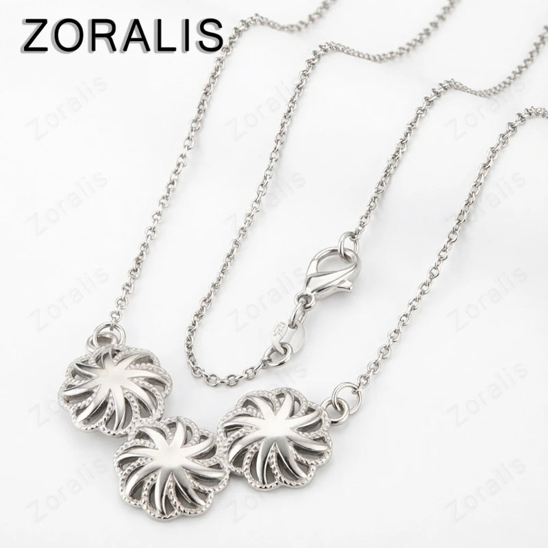 18K Gold Three Snowflakes Pendant Necklace For Women necklaces Fashion Party Birthday Wedding Jewelry Choker