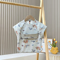 Cute Baby Bibs Toddler Baberos Bavoir Waterproof Short Sleeve Apron Cartoon Animals Children Feeding Smock Bib Baby Stuff 0-6Y