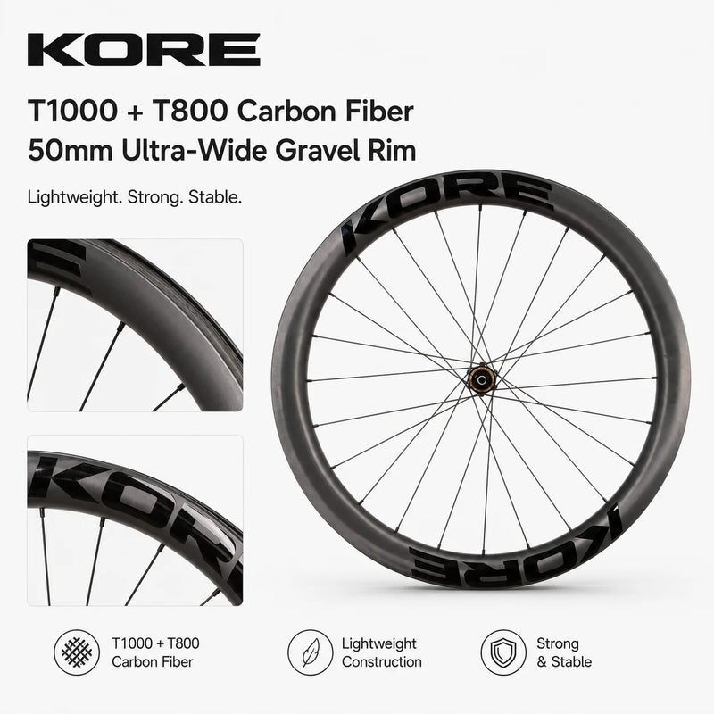 Carbon Fiber Wheelset Disc Brake for Gravel-Bike Wheels Engagement Ratchet Lightweight Bike Wheels