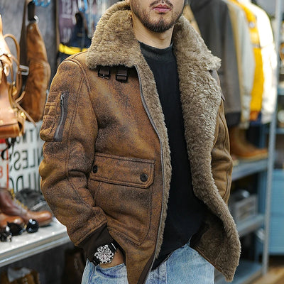 100% Polyester Winter Shearling Trucker Jacket for Men | SAMAG