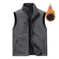 2025 Autumn Winter Thickened Fleece Double-Sided Vest Men's Jacket Warm Outerwear Slim Fit Casual Style Daily