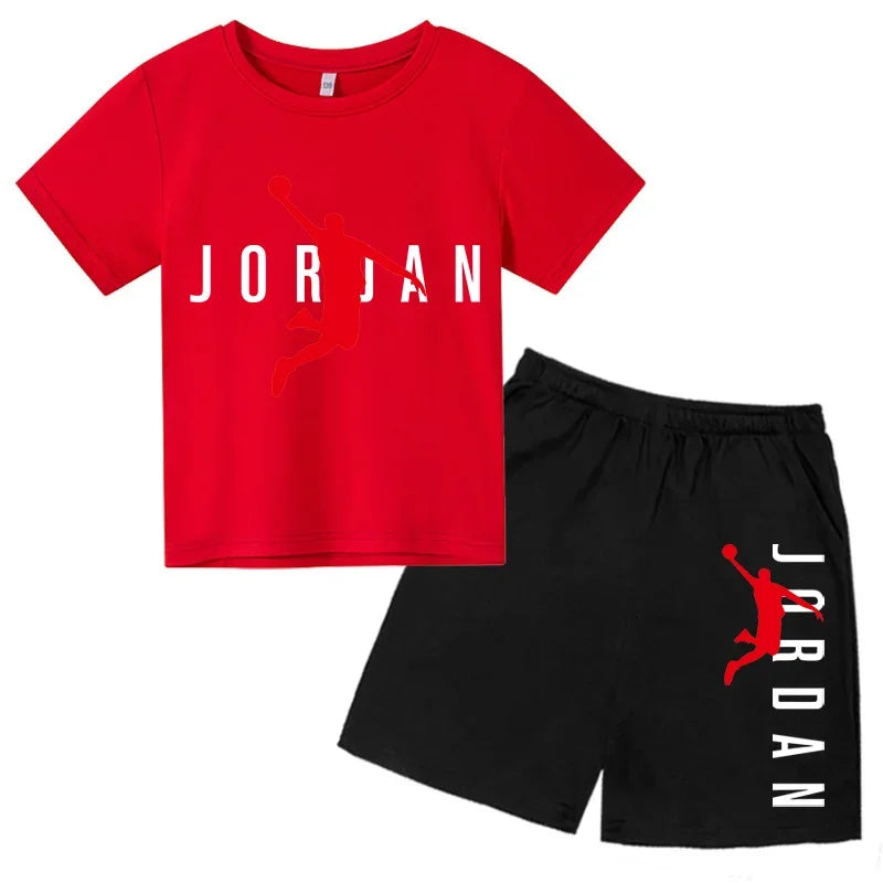 Kids 2 - Piece Letter Print Sports Outfit - Short Sleeve - View 13 | SAMAG