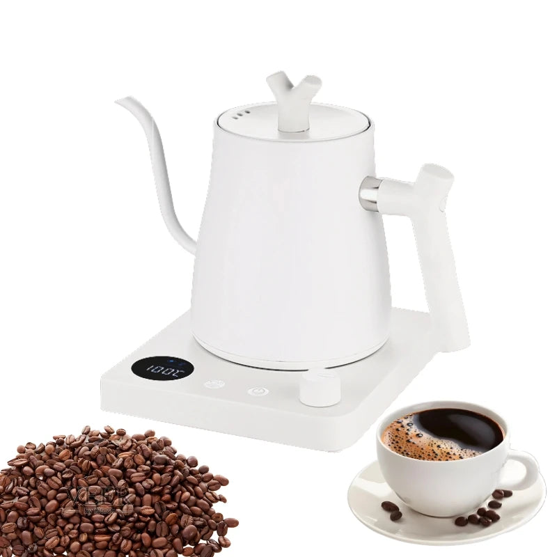1L Gooseneck Mechanical & Smart Temp Control Kettle - Auto Shut-Off & Boil-Dry Protection Stainless Steel Pour-Over Coffee&Tea