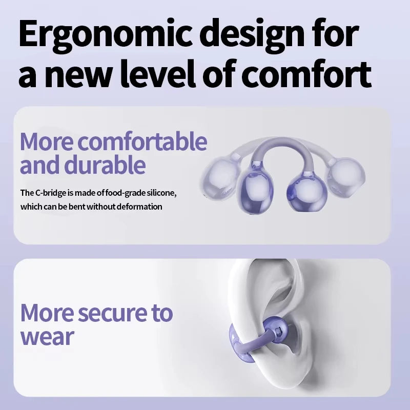 New Sport Earclip Wireless Headphone Bluetooth Earphone Wireless Bluetooth Headphones Gaming Led Display Game and Music Mode