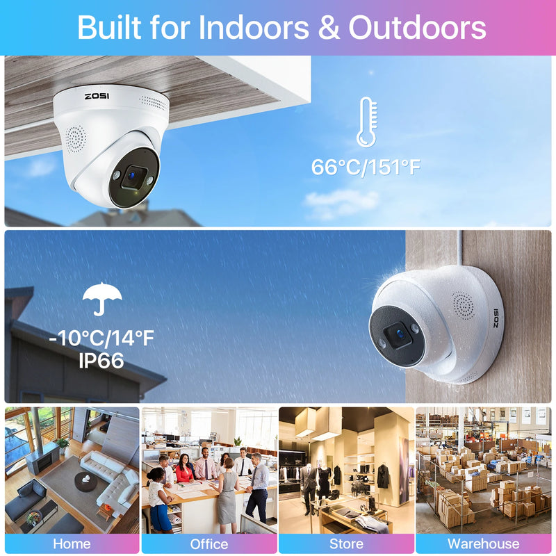 ZOSI 16CH 4K PoE CCTV Security Camera System Person Vehicle Detection 16CH 8MP PoE NVR Recorder 8MP IP Surveillance Cameras Kit