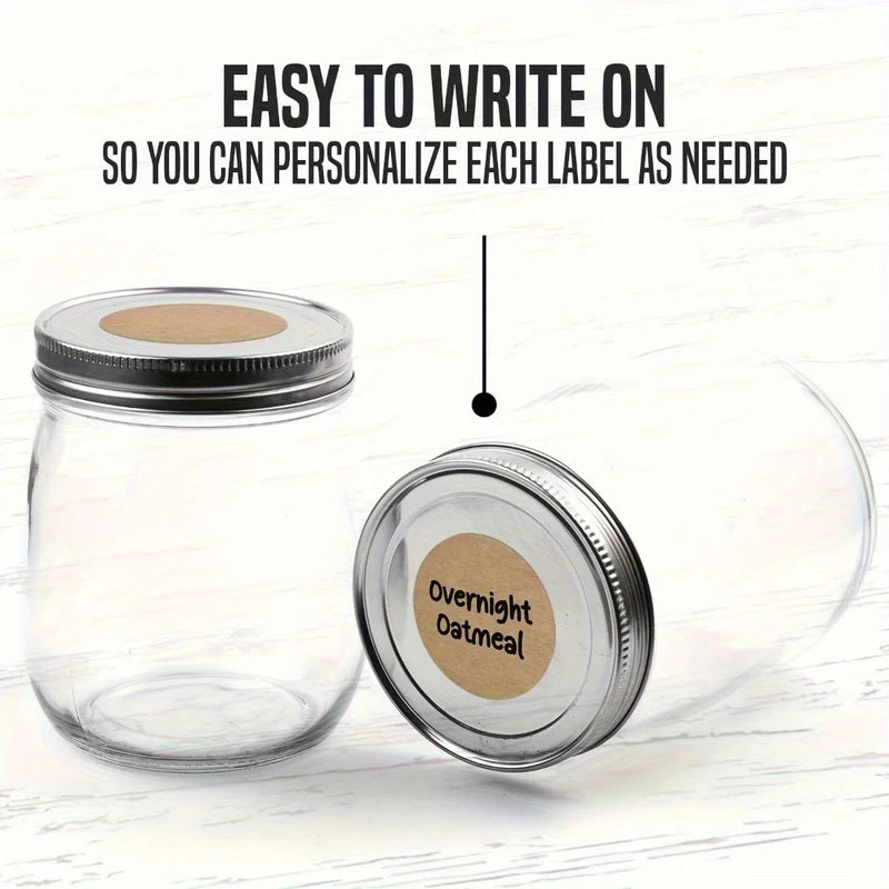 500 pcs / 1 Roll, Kraft Round Self-Adhesive Label Paper Items Classification Name stickers Personalized Labels