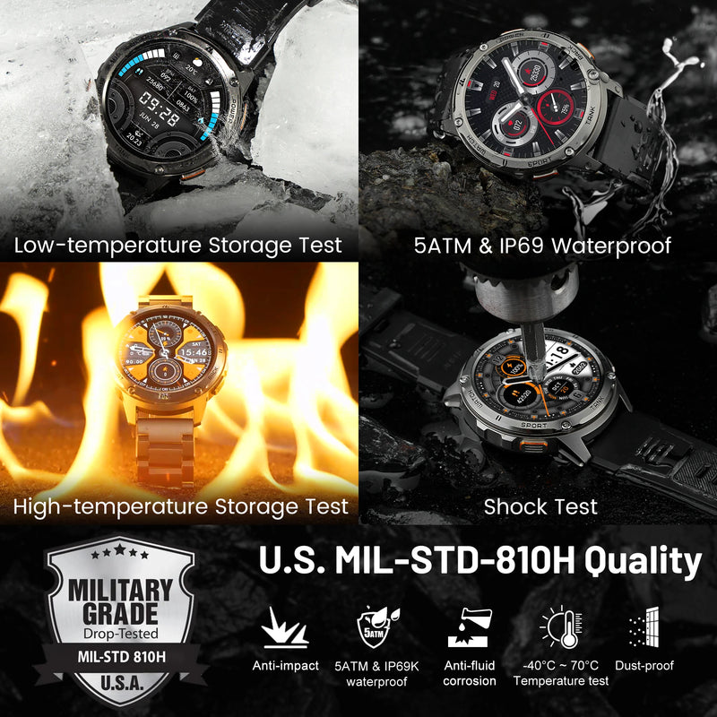 [Hot Selling] KOSPET TANK T3 Smart Watch For Men with Call and Text Digital Fitness Watches AMOLED AI Voice AOD BluetoothTracker