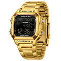 SANDA Fashion Digital Sport Watches Men Waterproof Stopwatch Alarm Date Week Watch Man Golden Strap LED Square Dial Wristwatch