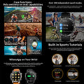 2026 New Military Smart Watch Men Built-in GPS 530mah Bluetooth Call 3ATM Waterproof Barometric Altimeter Sports Smart Watches