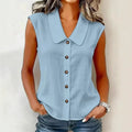 Women's Solid Color Sleeveless Shirts Summer Breathe - View 3 | SAMAG