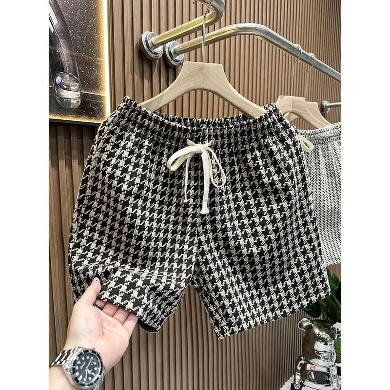 Men's Clothing Print Plaid Shorts Summer Stylish Straight | SAMAG