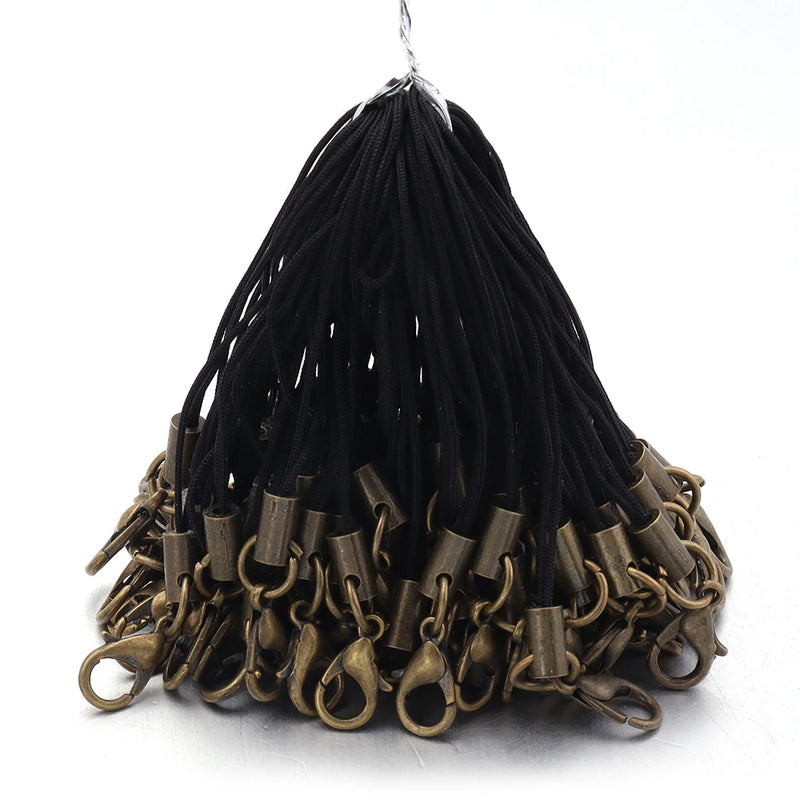 20/100PCS Strap Charm Cord Lanyard Lariat Strap Cords Lobster Clasp Rope Keychains Hooks Mobile Set Charms Jewelry Accessories