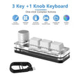Mini Keyboard 3 Keys 1 Knob RGB Programming Macro Mechanical Keyboard Gaming Custom Switch Portable Keypad For Photoshop