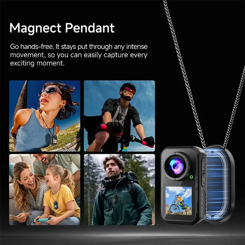 5K Action Camera Image Stabilization 4K60fps Magnetic Pocket Cam Dual-screen Waterproof Bodycam Sport Helmet Video Recorder Vlog