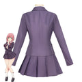 Anime The 100 Girlfriends Who Really, REALLY Love You Hanazono Hakari Cosplay Costume Purple School Uniform Wig Woman Cute Suit