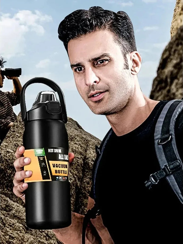 Outdoor Portable Thermos with Straw 304 Stainless Steel Thermal Mug Tumbler Cup Sports Vacuum Flasks Cold and Hot Water Bottle
