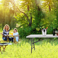 JHK Portable Folding Outdoor Indoor Table Heavy Duty Foldable Table with Carrying Handle Safety Lock For Camping Picnic Dining