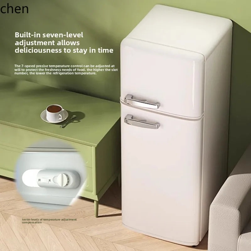 ZMLrefrigerator household mini small refrigerator double door office energy saving power saving bass