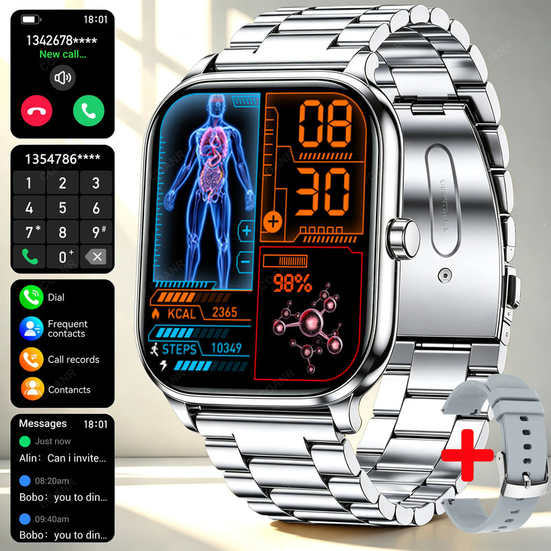 New Men woman Smart Watch 1.83" HD Screen Health Monitor wireless Call Sports Fitness tracking SmartWatches IP68 Waterproof
