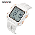 SANDA Quality Brand Military Digital Wristwatch For Men Led Display Complete Stopwatch Waterproof Daily Electronic Male 6377