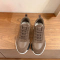 New shoes fashion, individuality, women's leisure, fashionable flat sports shoes, leather mesh, breathable running, rubber