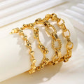 Minimalist Geometric Stainless Steel Bracelets 18K Gold Plated Thick Chunky Chain Bracelet for Women Waterproof Luxury Jewelry