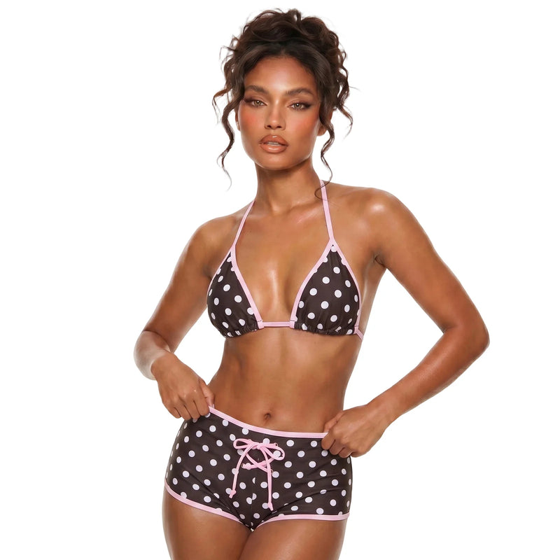 Women's Summer Tie-up Swimsuit, Bikini Top and Boy-Leg | SAMAG