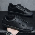 Men's Vulcanized Shoes Casual Low Top Flat Sneakers White Shoes Zapatillas Hombre Chaussure Homme Drop Shipping Leather Black