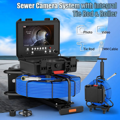 7mm 9" Pipe Inspection Camera with Trolley Pull Rod IP68 | SAMAG