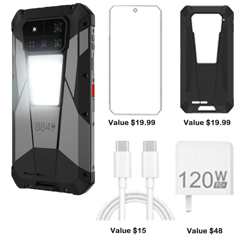8849 Tank 4 Pro Unihertz 5G Rugged Projector Smartphone 1TB 36G Android 14 Sports Phone 11600mAh Dimensity8300 AMOLED 120HZ