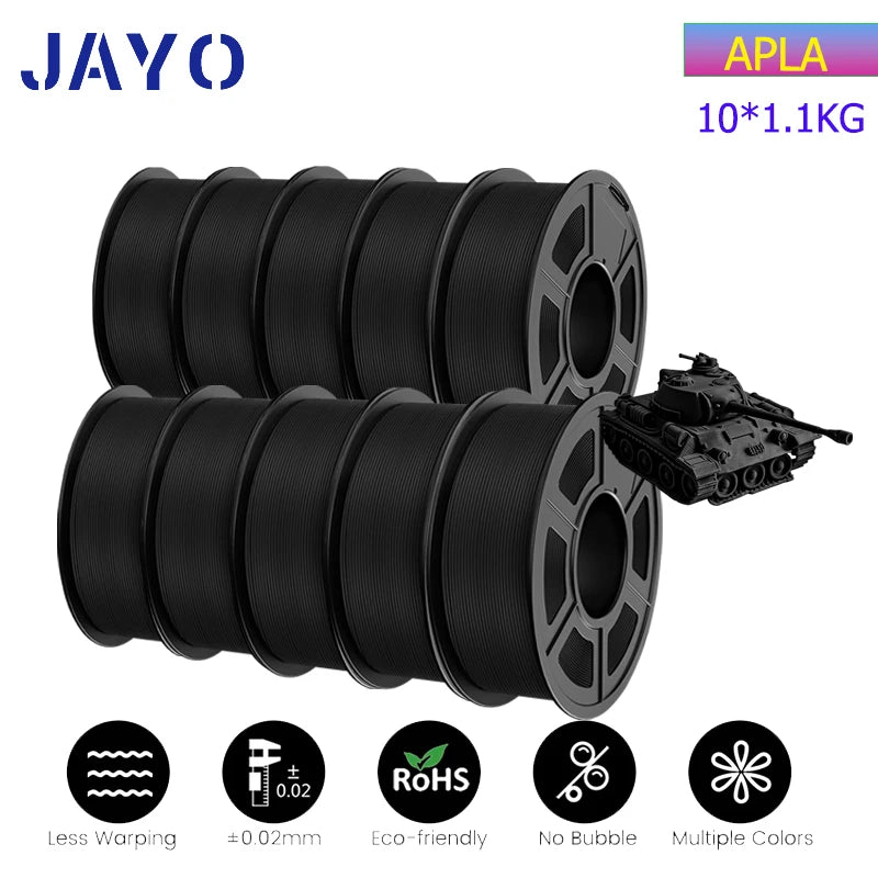 JAYO pla plus petg High speed matte PETG APLA 10Rolls  filament 175mm no bubbles smooth multiple colors optional for 3D printing
