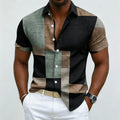 Men's short sleeved shirt, casual multi-color block | SAMAG