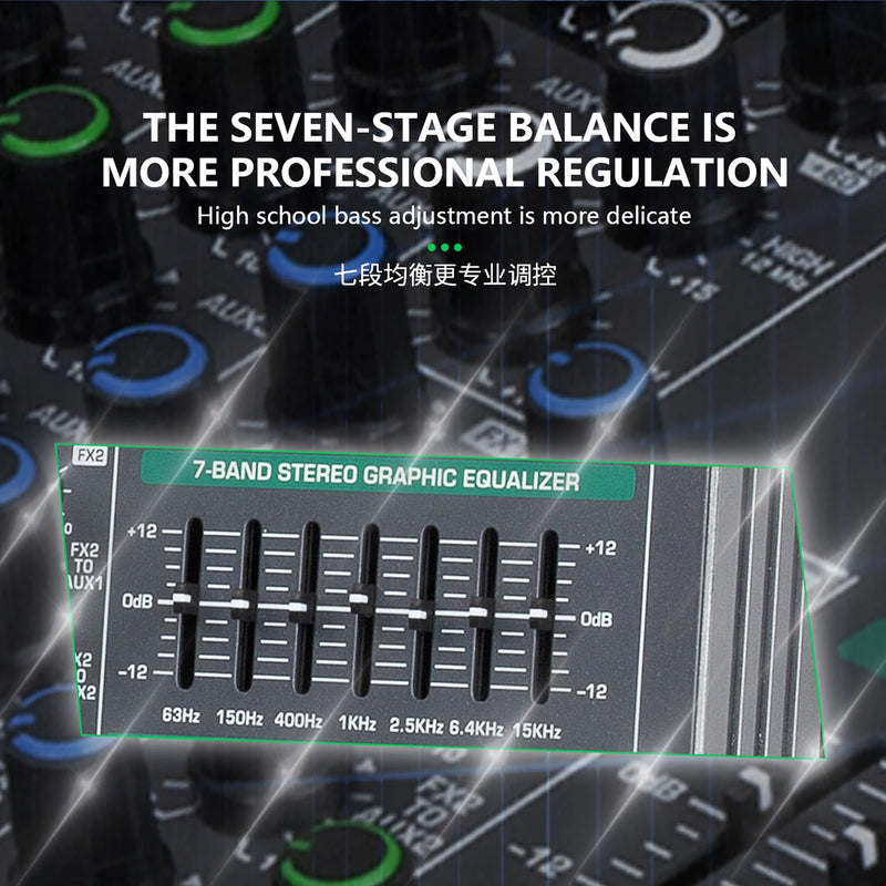 FSWIRI Professional DJ audio mixer 14/18-way mixer stage meeting Bluetooth USB flash drive MP3 tape effect  Sound mixer