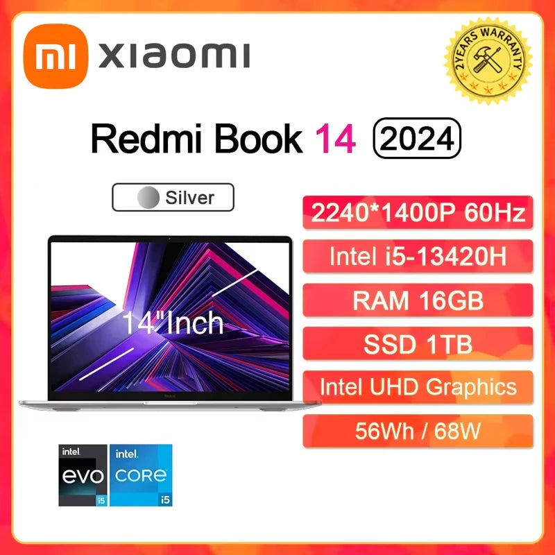 Xiaomi REDMI Book Pro 14 Laptop 2026 Ultra5-338H/Ultra7-358H 32GB+1TB 14inch Screen Blue Notebook Xiaomi