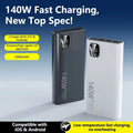 Lenovo 500000mAh 140W PowerBank Super Fast Charge Portable Powerbank External Battery Charger LED Display For iPhone