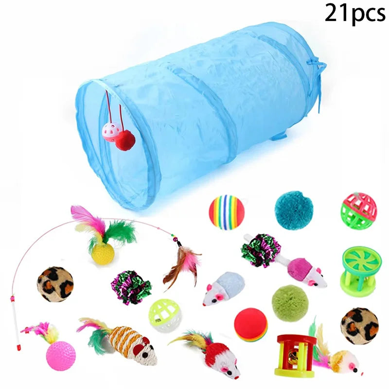 Cat Teaser Wand Toy Self Entertainment Maze Tunnel Collapsible Drill Channel Interactive Play Toy For Indoor Kitten Cat Pet