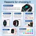 New Men Accurate Health Diagnosis ECG Smart Watch Blood Pressure Blood Oxygen Blood Fat Uric Acid Temp Bluetooth call Smartwatch