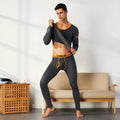 Men's thermal underwear set knitted cotton slim-fitting long johns men's underwear simple solid color XBT-81201