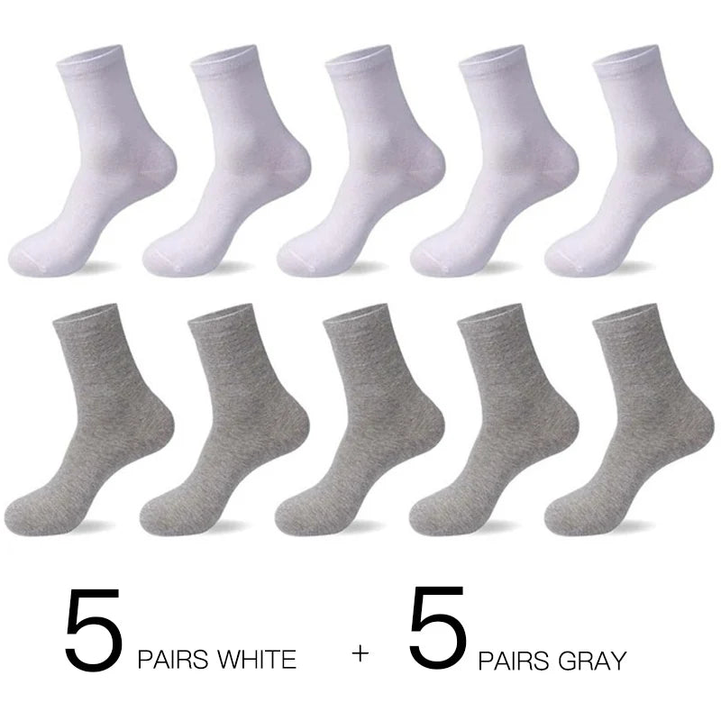 HSS 2023 Men's Cotton Socks New styles 10 Pairs / Lot Black Business Men Socks Breathable Spring Summer for Male US size(6.5-12)