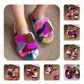 Anti-Slip Mink Fur Women's Slippers Irregular Color Slippers Comfortable Lightweight Indoor Shoes Outdoor House Plush Slippers