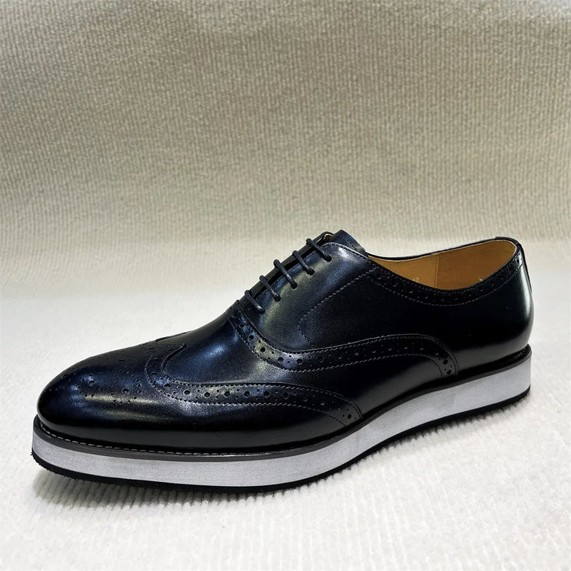Men's Genuine Leather Loafers Slip-on Casual Shoes Handmade Comfortable Flat Sneakers for Daily Office Outdoor Street Wear