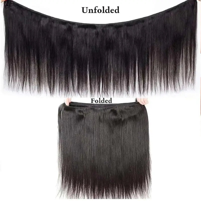 Brazilian Virgin Long Straight Human Hair Bundles 40‑42 Inch Double Weft 1/3/4 Bundles Human Hair Weave Extensions