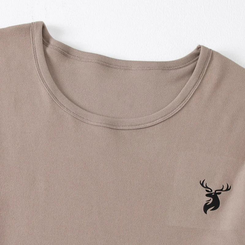 2-Piece Men's Autumn And Winter Warm Suit With Deer Head Print For Youth Sports And Leisure Loose And Comfortable Autumn Clothes