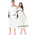 Women Mens Greek God Costume Women Ancient Roman Cosplay Dress Up Outfit Men Greek Robe for Halloween Party